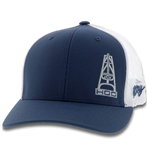 HOOEY Hog Adjustable Mesh Back Trucker Hat BlueWhite