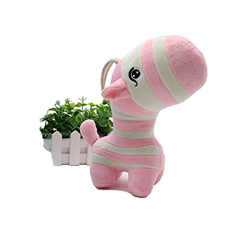 ZIMTOYS Zebra Stuffed Animals 16 inch Cute Plush Furry Zebra Figure Toy for boys and girls (pink&white)