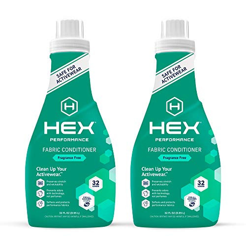 HEX Performance Fabric Conditioner Fragrance Free 64 Load Pack of 2  Safe for Activewear Made for Sensitive Skin EcoFriendly