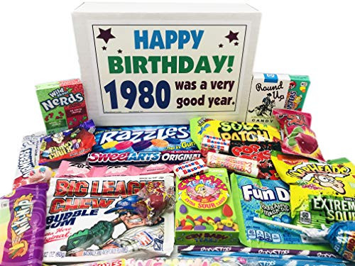 Woodstock Candy 1980 40th Birthday Ideas  Retro Decade 80s Candy Gag Gift Basket Box Assortment From Childhood  Milestone Birthday Gifts for Man or Woman Turning Forty Years Old Jr