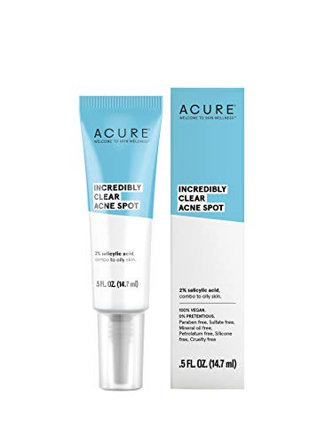 ACURE Incredibly Clear Acne Spot 100 Vegan  For Oily to Normal  Acne Prone Skin  2 Salicylic Acid  Minimizes blemishes Lightens  Brightens Appearance  05 Oz