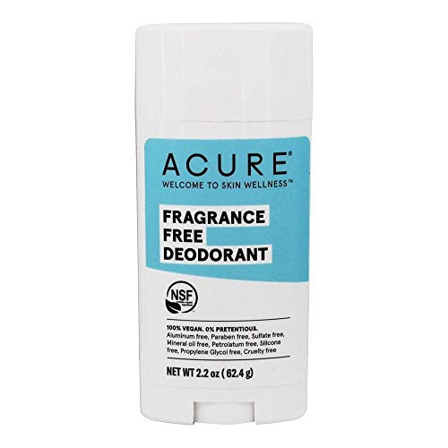 ACURE Fragrance Free Deodorant  100 Vegan  For Sensitive Skin  NSF Certified  Contains Organic Ingredients  AluminumFree  22 Oz