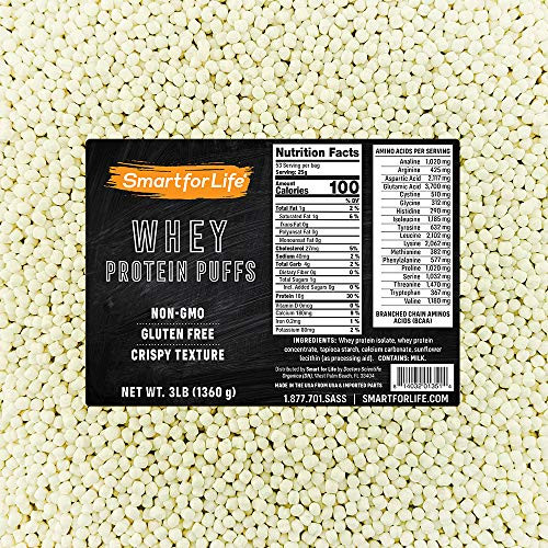 Smart for Life  Whey Protein Puffs  High Protein Zero Sugar Whey Protein Isolate Puffs 3LB  18 Grams Protein Snacks Bulk  NonGMO GlutenFree  3 Pound Box  53 Serving