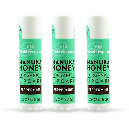Wedderspoon Organic Manuka Lip Balm Peppermint 015 Ounce Pack of 3 Wedderspoon Organic Manuka Lip Balm Peppermint 015 Ounce Pack of 3