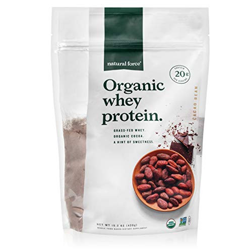 Natural Force Grass Fed Organic Whey Protein Powder 152 oz Chocolate Flavor