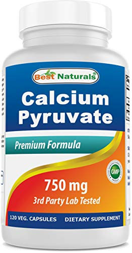 Best Naturals Calcium Pyruvate FatBurning Formula for Thighs 750 mg 120 Capsules  Calcium pyruvate for Weight Loss