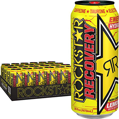 Rockstar Energy Drink Recovery Lemonade 16 Fl Oz Pack of 24