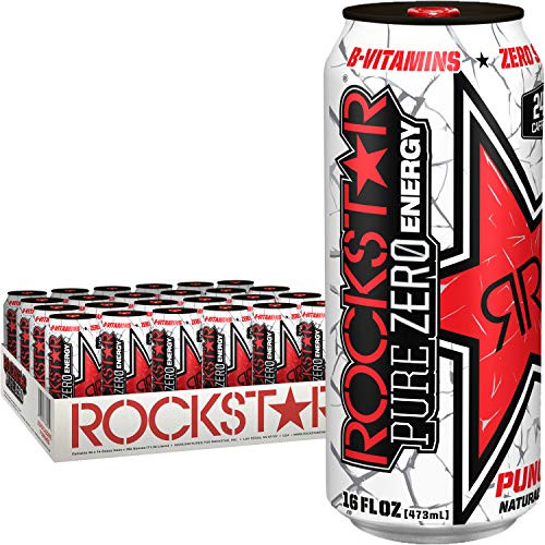 Rockstar Energy Drink Pure Zero Energy Drink Punched 16 Fluid Ounce Pack of 24 6930010 Rockstar Energy Drink Pure Zero Energy Drink Punched 16 Fluid Ounce Pack of 24 6930010