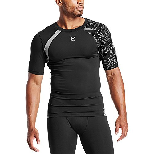 Mission X Wade Collection Mens Flash Short Sleeve Compression Shirt Flash Black XLarge