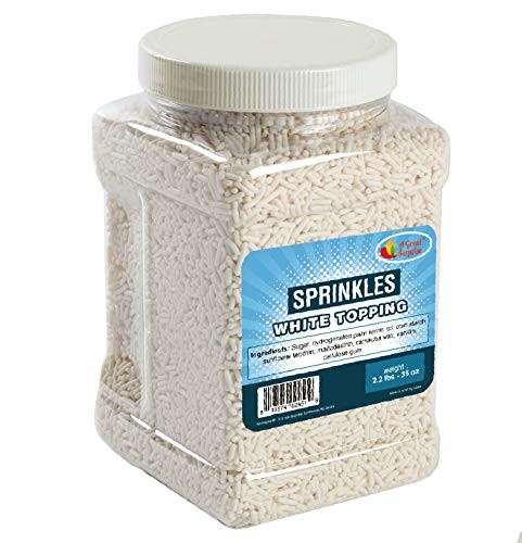 White Sprinkles Bulk  White Sprinkles in Resealable Container 22 LB Bulk Candy