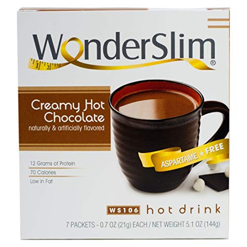WonderSlim High Protein Hot Cocoa  Low Carb KETO Friendly Instant Hot Chocolate Mix with 12g Protein Low Sugar Diabetic Friendly Low Calorie Low Fat 7 Count