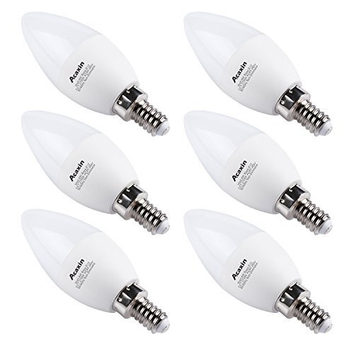 E12 Bulb Candelabra LED Bulbs, Acaxin E12 Light Bulb 60W Equivalent LED Chandelier Bulbs, 6W Warm White 2700K,600 Lumen, E12 LED Bulbs for Ceiling Fan,Non-Dimmable,6 Pack E12 Bulb Candelabra LED Bulbs, Acaxin E12 Light Bulb 60W Equivalent LED Chandelier Bulbs, 6W Warm White 2700K,600 Lumen, E12 LED Bulbs for Ceiling Fan,Non-Dimmable,6 Pack