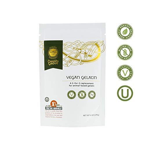 Druids Grove Vegan Gelatin ? Vegan ? NonGMO ? GlutenFree ? OU Kosher Certified 6 oz Druids Grove Vegan Gelatin ? Vegan ? NonGMO ? GlutenFree ? OU Kosher Certified 6 oz