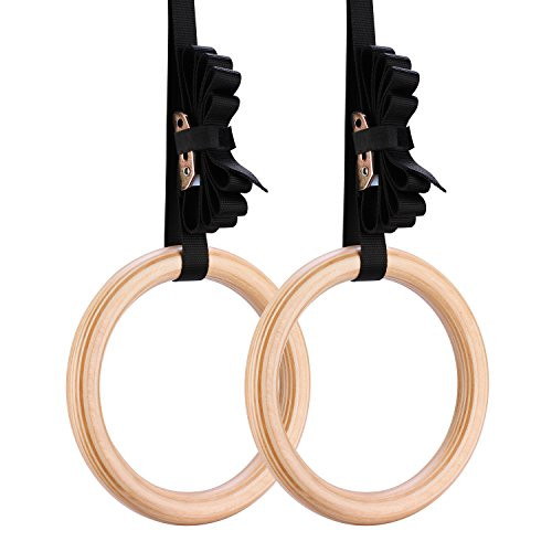 Yimidear Wood Olympic Rings Gymnastic Rings with Buckle Straps Wooden Fitness Gym Rings for Strength Training Crossfit Pull Ups and Dips 28 cm Yimidear Wood Olympic Rings Gymnastic Rings with Buckle Straps Wooden Fitness Gym Rings for Strength Training Crossfit Pull Ups and Dips 28 cm