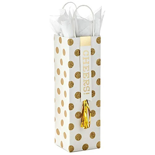 Hallmark Christmas Bottle Gift Bag with Tissue Paper (Cheers)