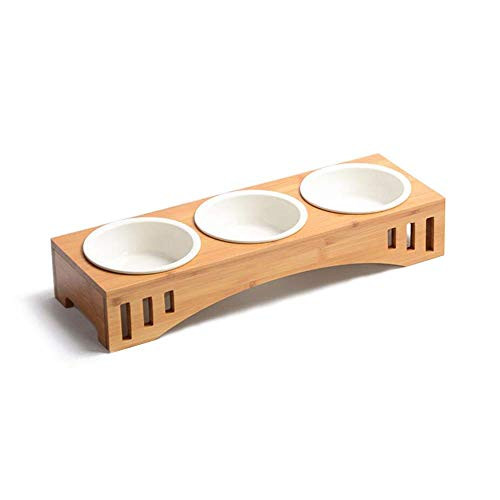 Pet Raised Bowl Dog Cat Food Water Bowl Pet Dishes Pet Feeder Pet Feeding Bowl with Detachable Raised Bamboo Stand Pet Food Feeder for Cats or Small Dogs Cermic Bowls Triple Pet Raised Bowl Dog Cat Food Water Bowl Pet Dishes Pet Feeder Pet Feeding Bowl with Detachable Raised Bamboo Stand Pet Food Feeder for Cats or Small Dogs Cermic Bowls Triple