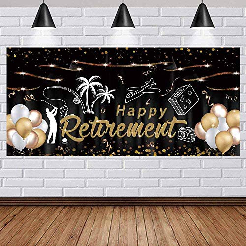 Retirement Backdrop Retire Banner Congratulation Photography Background Party Supplies Photo Booth Props