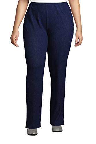 Lands End Women s Sport Knit Denim Pants Medium Indigo Petite Large