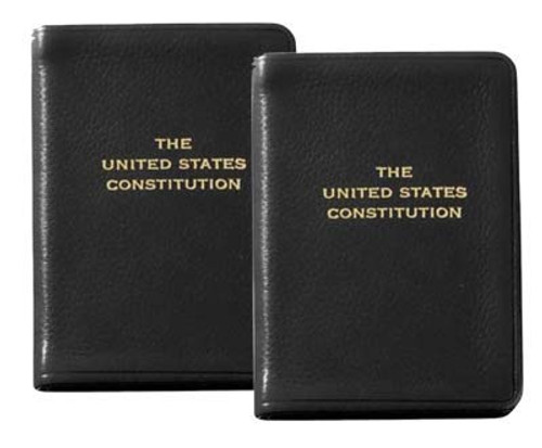 Graphic Image United States Constitution Pocket Edition Declaration of Independence and Bill of Rights Included Genuine Leather Cover Made in USA 234 X 334 Black Pack of 2