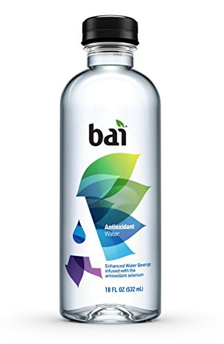 Bai Antioxidant Water Alkaline Water Infused with the Antioxidant Mineral Selenium Purified Water with Electrolytes added for Taste pH Balanced to 75 or Higher 18 Fluid Ounce Bottles 12 Count