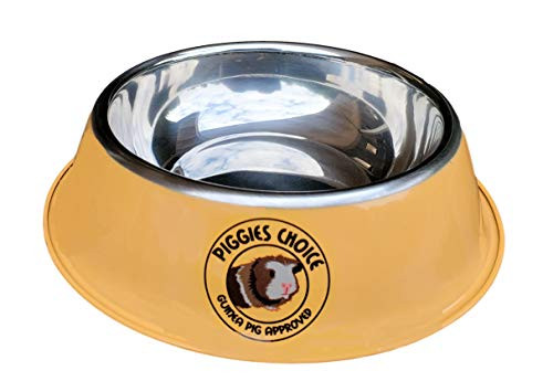 Piggies Choice NonTip Metal Guinea Pig Pellet Dish Bowl Matches The Space House Guinea Pig Hidey Two Colors Single Bowl Mango