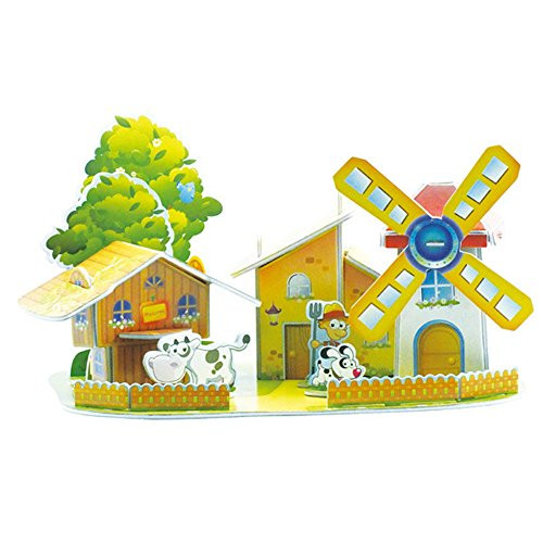 Children's 3D puzzle three-dimensional paper puzzle DIY handmade toys 588: Windmill House