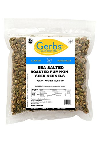 GERBS Sea Salted Pumpkin Seed Kernels 32 ounce Bag Roasted Top 14 Food Allergen Free Non GMO Vegan Keto Paleo Friendly