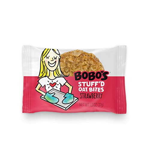 Bobos Oat Stuffd Bites Strawberry 30 Pack Box of 13 oz Bites Gluten Free Whole Grain Rolled Oat Snack Great Tasting Vegan OnTheGo Snack Made in the USA