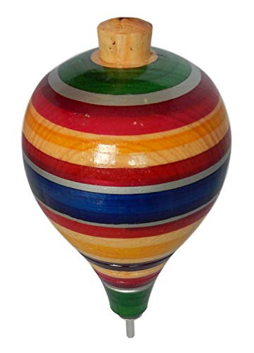 IER Mexican Trompo Jumbo  Wooden Spin Tops Metal Tips Made in Mexico Premium Quality