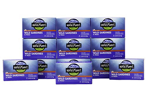 Wild Planet Sardines in Water No Salt Added Keto and Paleo 44 Ounce Pack of 12
