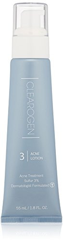 Clearogen Sensitive Skin Sulfur Acne Lotion for acne and blemishes Natural AntiDHT Ingredients Fresh Botanical Clears current acne and prevents future breakouts 18 Fl Oz