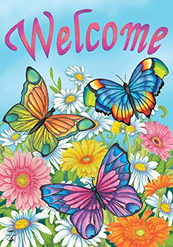 Briarwood Lane Spring Butterflies Welcome House Flag Floral 28 x 40