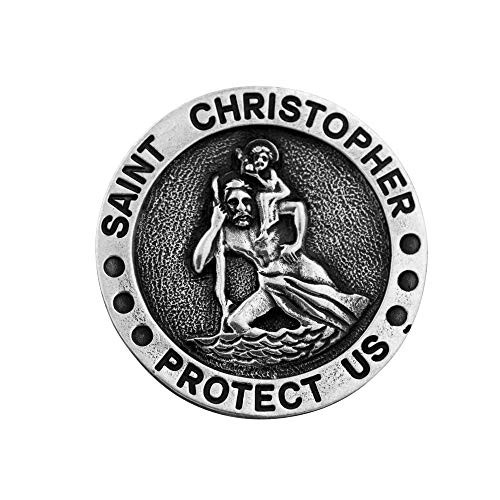 Assorted Holy Subject Visor Clips  30 Different Auto Clips  Beautiful Prayers and Subjects  Durable Genuine Pewter Metal  Christian Automotive Saint Christopher  Circle Clip