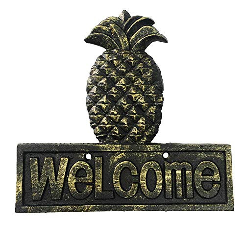 The Bridge Collection Welcome Cast Iron Pineapple Wall Sign
