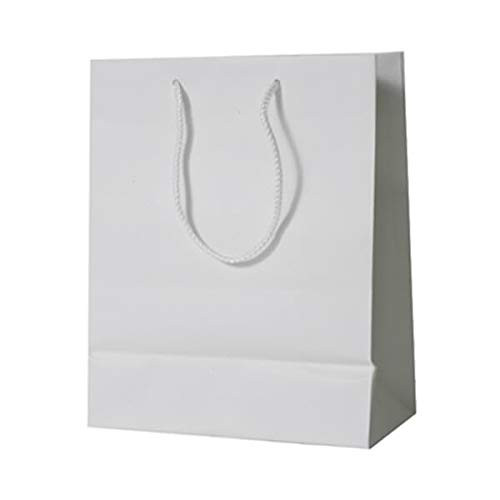 JAM PAPER Gift Bags with Rope Handles  Large  10 x 13 x 5  White Matte  3Pack