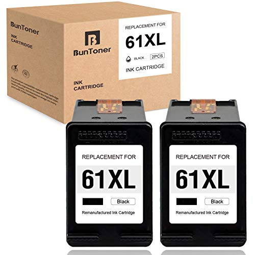 BUNTONER Remanufactured Ink Cartridges Replacement for HP 61 61XL use with HP Envy 5530 4500 4502 4501 5535 OfficeJet 4630 4635 4632 2620 DeskJet 2540 3050 3510 1000 2050 1510 1512 Black 2Pack