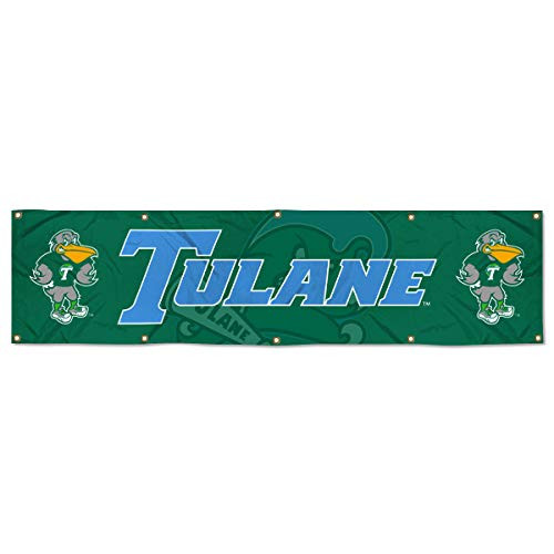College Flags  Banners Co Tulane Green Wave Large 2x8 Foot Banner