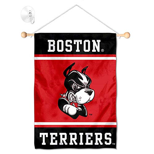 College Flags  Banners Co Boston Terriers Window Wall Banner Hanging Flag with Suction Cup