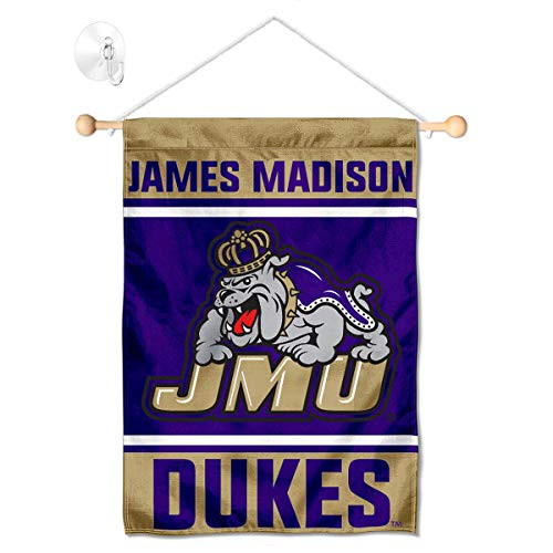 College Flags  Banners Co James Madison Dukes Window Wall Banner Hanging Flag with Suction Cup
