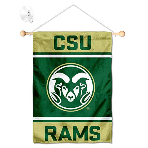 College Flags  Banners Co Colorado State Rams Window Wall Banner Hanging Flag with Suction Cup