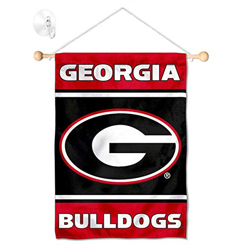 College Flags  Banners Co Georgia Bulldogs Window Wall Banner Hanging Flag with Suction Cup