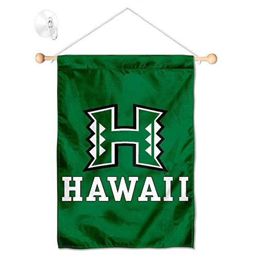 College Flags  Banners Co Hawaii Warriors Window Wall Banner Hanging Flag with Suction Cup