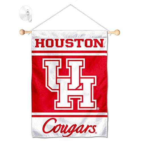 College Flags  Banners Co Houston Cougars Window Wall Banner Hanging Flag with Suction Cup