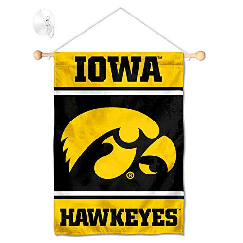 College Flags  Banners Co Iowa Hawkeyes Window Wall Banner Hanging Flag with Suction Cup