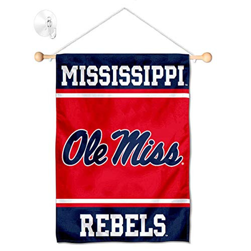 College Flags  Banners Co Ole Miss Window Wall Banner Hanging Flag with Suction Cup