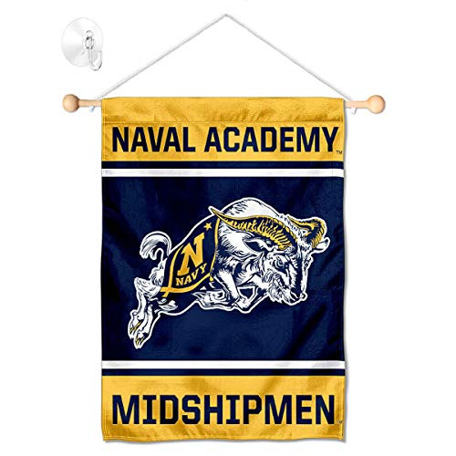 College Flags  Banners Co US Navy Midshipmen Window Wall Banner Hanging Flag with Suction Cup