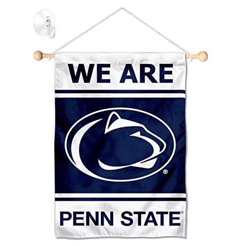 College Flags  Banners Co Penn State Nittany Lions Window Wall Banner Hanging Flag with Suction Cup