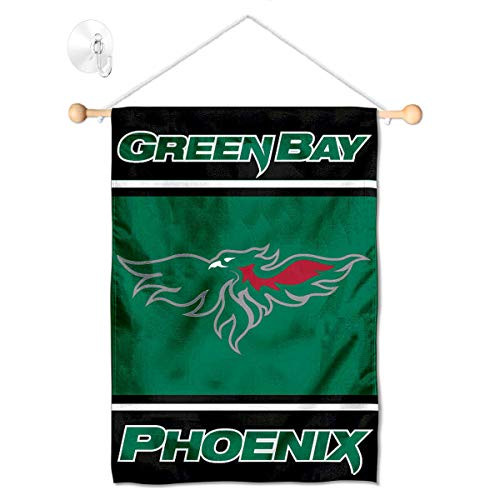 College Flags  Banners Co Wisconsin Green Bay Phoenix Window Wall Banner Hanging Flag with Suction Cup