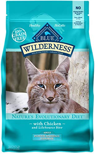 Blue Buffalo Wilderness High Protein Natural Adult Indoor Hairball Control Dry Cat Food Chicken 5lb