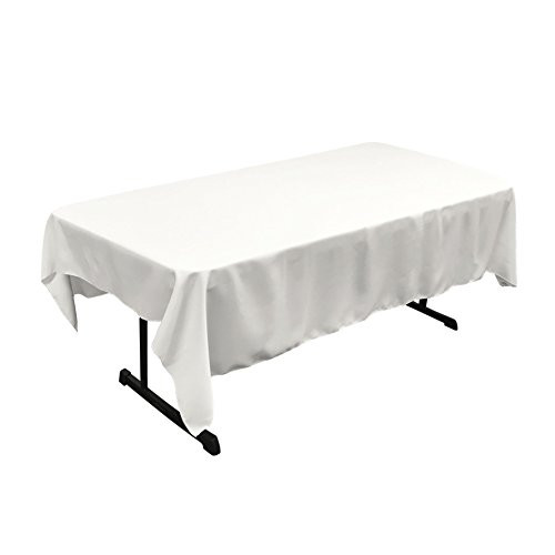 LA Linen Polyester Poplin Rectangular Tablecloth 60 x 84 White